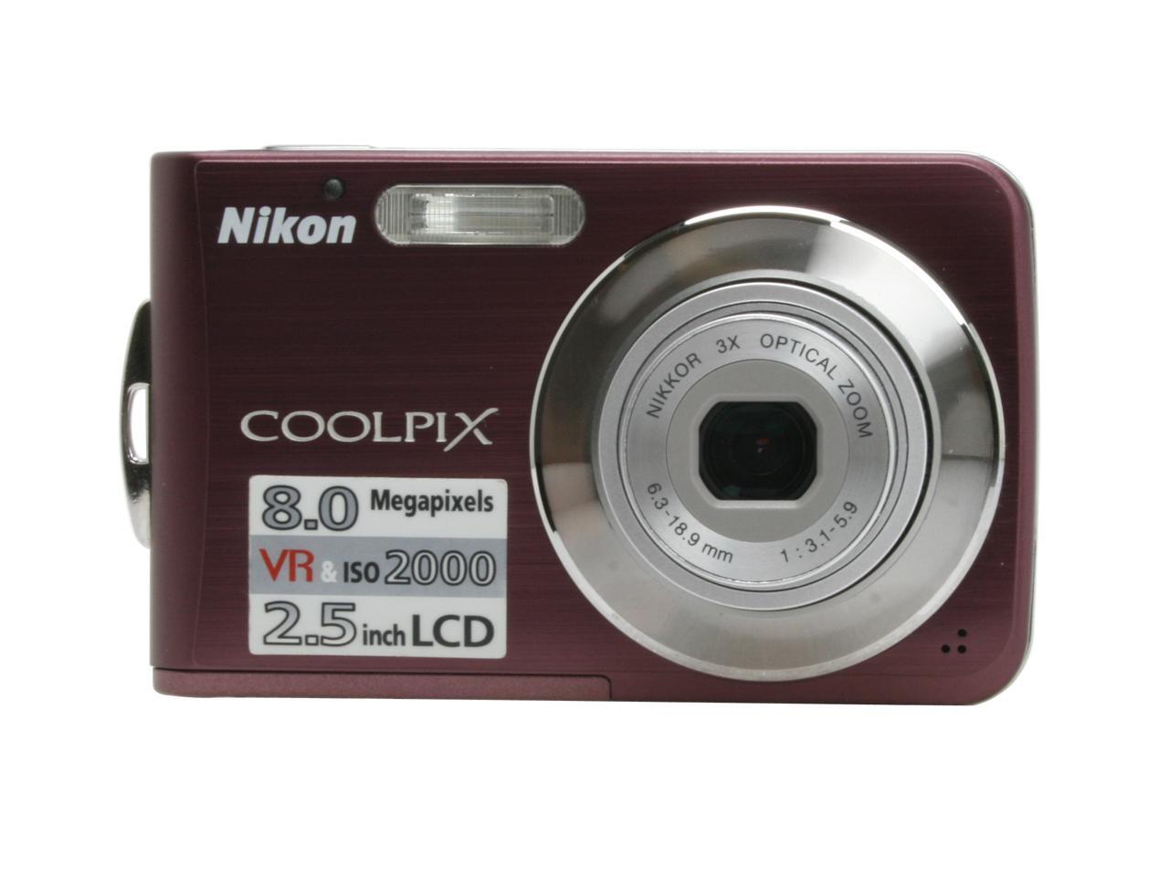 Refurbished Nikon CoolPix S210 Plum 8.0 MP Digital Camera