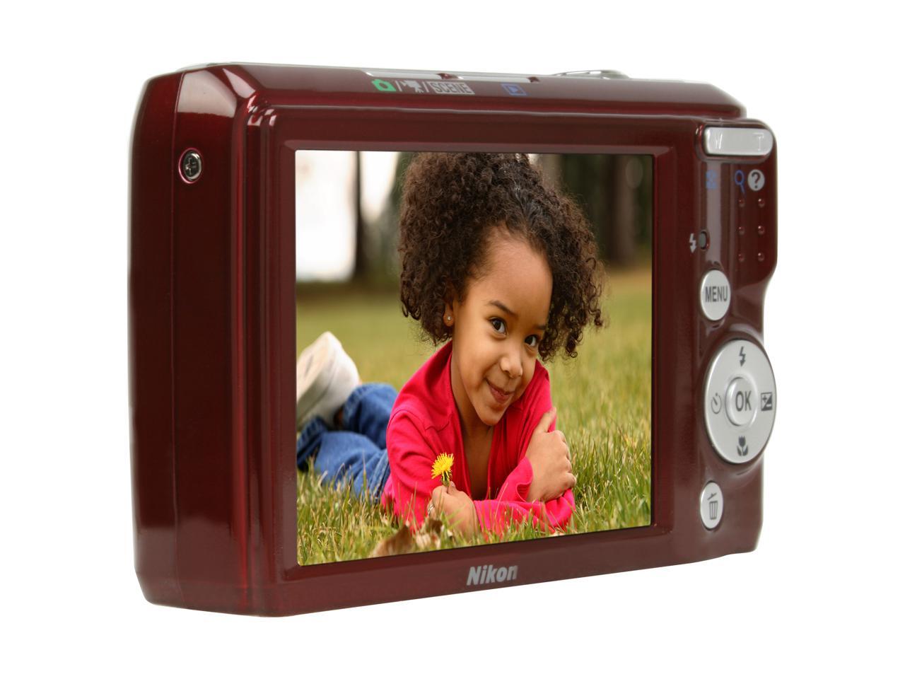 Nikon CoolPix L20 Deep Red 10.0 MP Digital Camera Newegg.ca