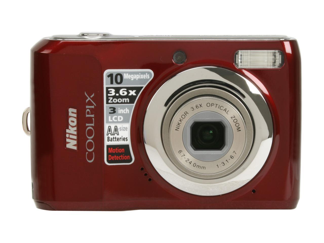 Nikon CoolPix L20 Deep Red 10.0 MP Camera - Newegg.com