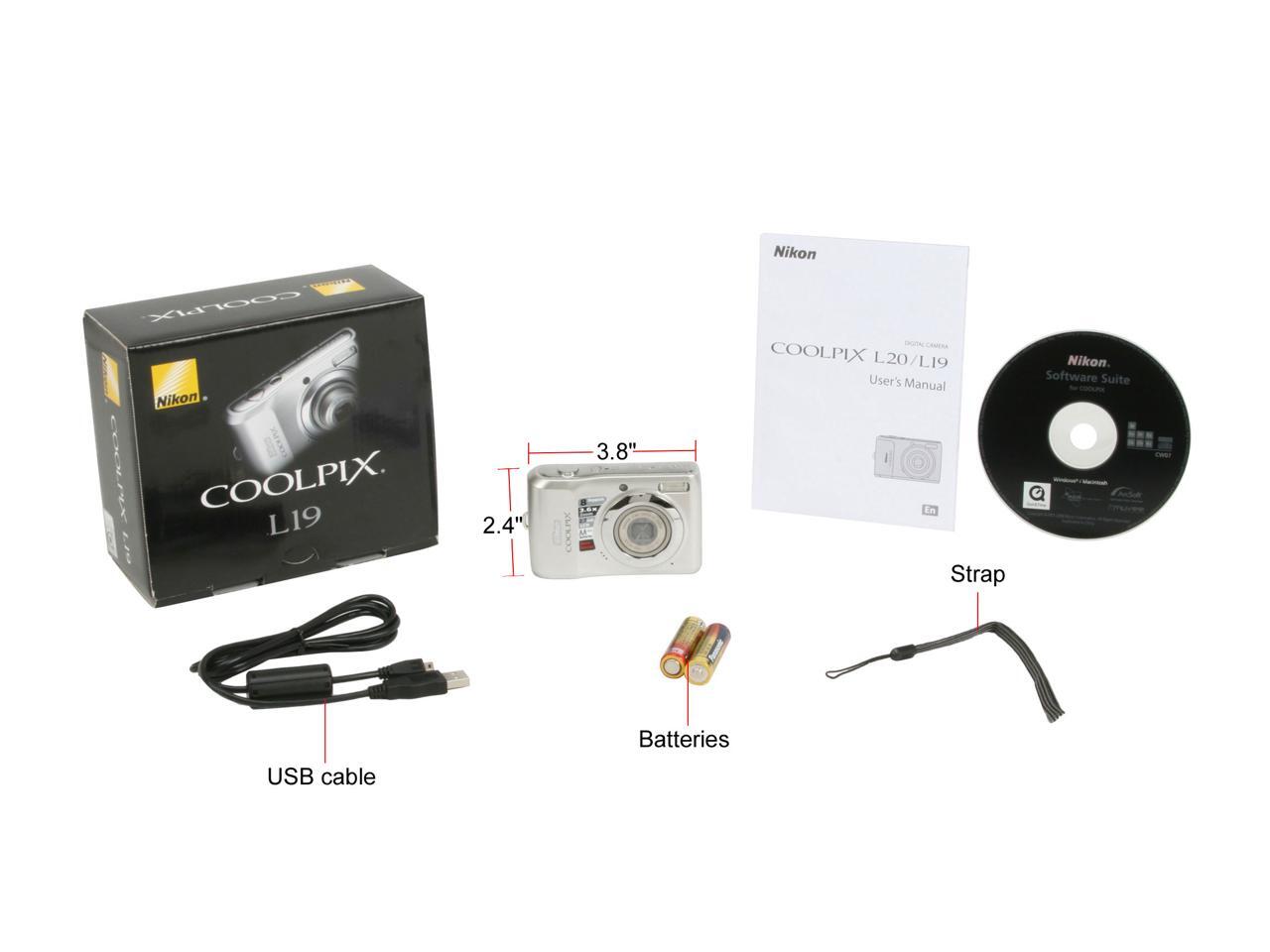 Nikon COOLPIX L19 Smooth Silver 8.0 MP Digital Camera Newegg.ca