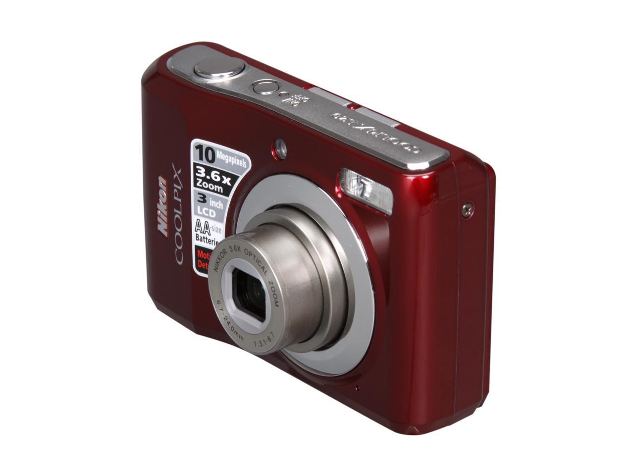 Refurbished Nikon CoolPix L20 Deep Red 10.0 MP Digital Camera