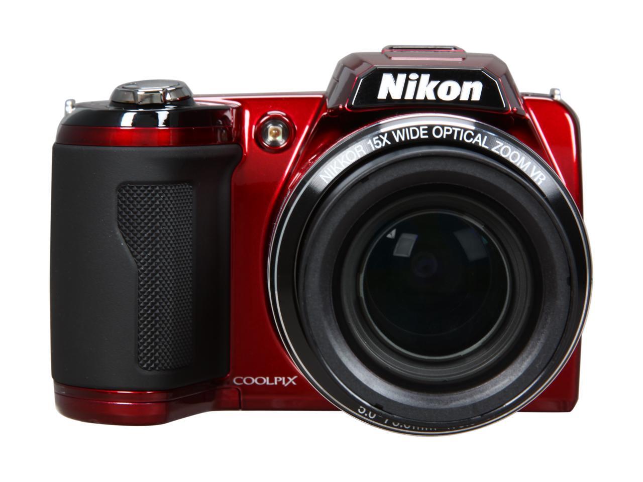 Nikon COOLPIX L110 Red 12.1 MP 28mm Wide Angle Digital Camera - Newegg.com