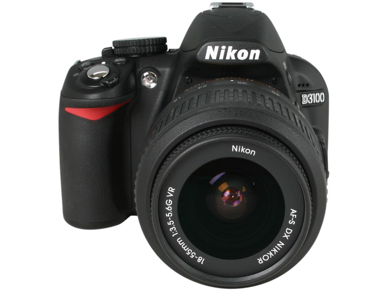 Refurbished Nikon D3100 Black Digital SLR Camera with 1855mm VR Zoom