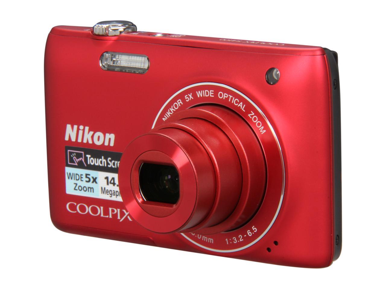 Nikon COOLPIX S4100 Red 14.0 MP 26mm Wide Angle Digital Camera - Newegg.com