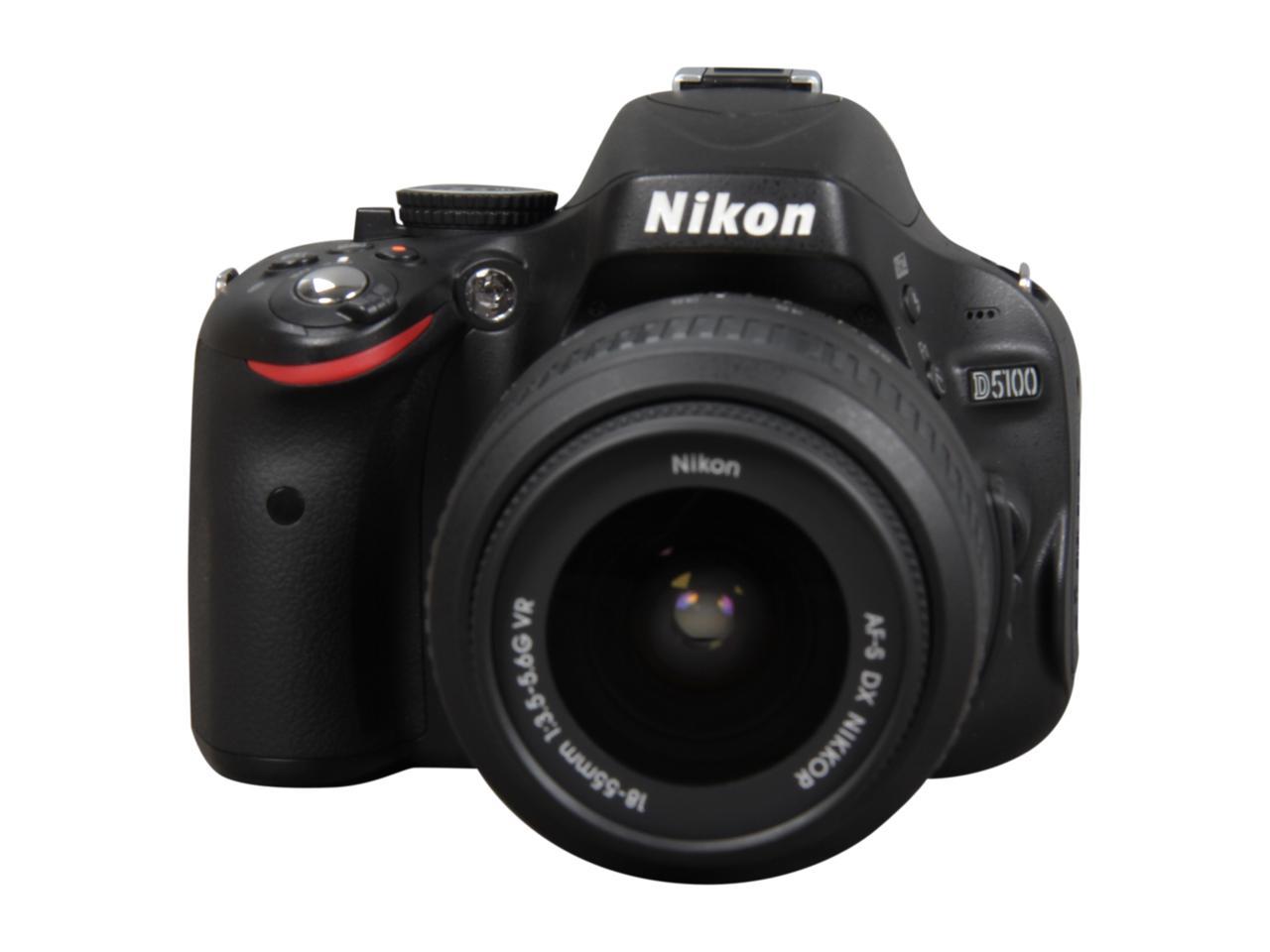 Refurbished: Nikon D5100 Black DSLR Camera w/AF-S 18-55mm VR Lens ...