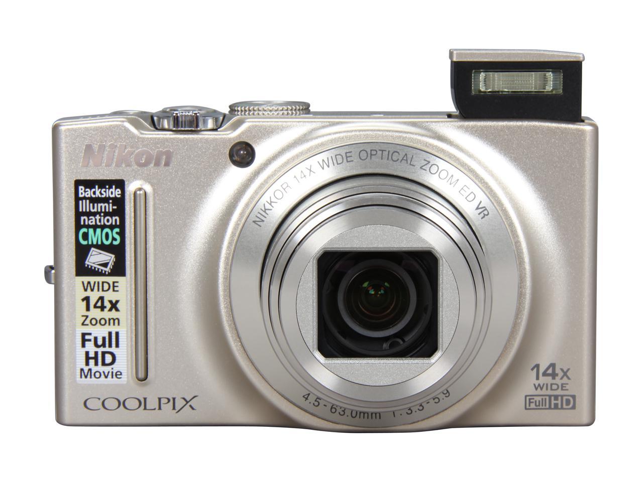 Nikon Coolpix S8200 Silver 16.1 Mp 25mm Wide Angle Digital Camera 