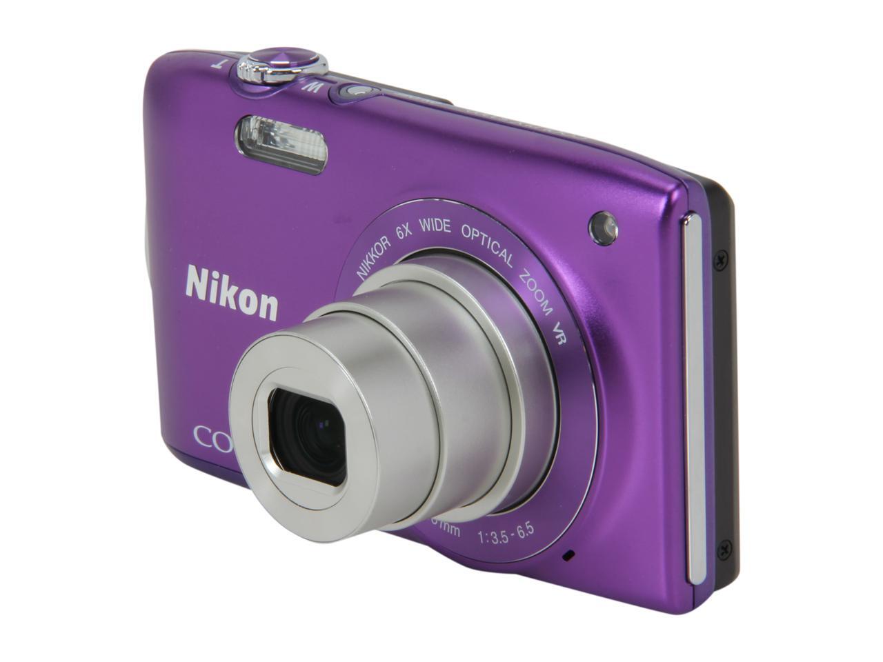 Nikon Coolpix S3300 Purple 16MP 26mm Wide Angle Digital Camera