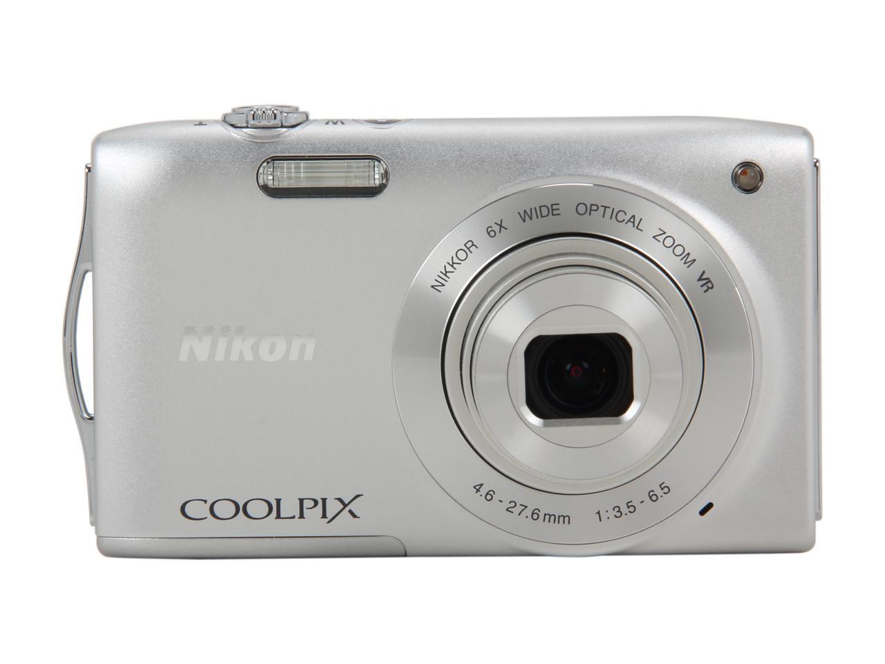 Nikon Coolpix S3300 Silver 16MP 26mm Wide Angle Digital Camera - Newegg.com