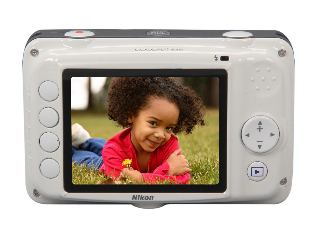 Nikon Coolpix S30 White 10.1 MP Waterproof Shockproof Wide Angle