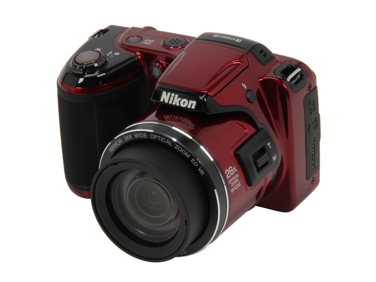 Nikon Coolpix L810 Red 16.1 MP Wide Angle Digital Camera HDTV Output - Newegg.com