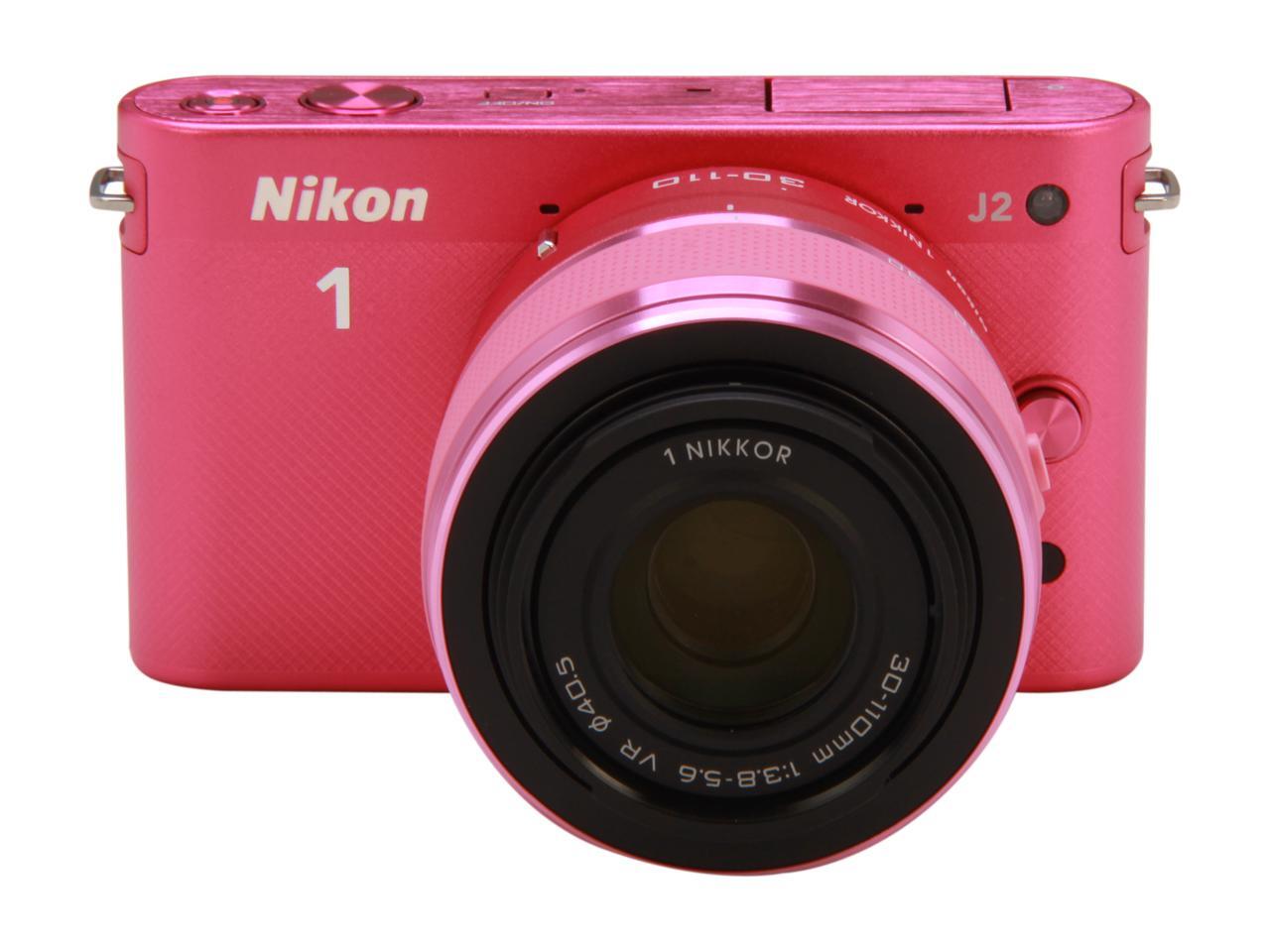 Nikon 1 J2 (27588) Pink Mirrorless Camera w/1030mm & 30110mm VR