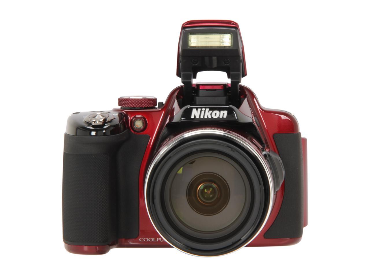 Nikon COOLPIX P520 Red 18.1 MP Wide Angle Digital Camera HDTV Output