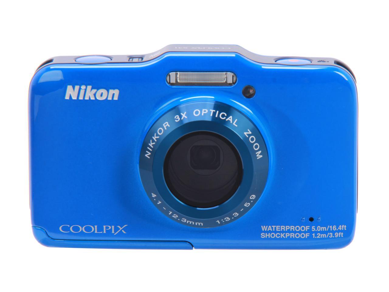 Nikon COOLPIX S31 Blue 10.1 MP Waterproof Shockproof Digital Camera