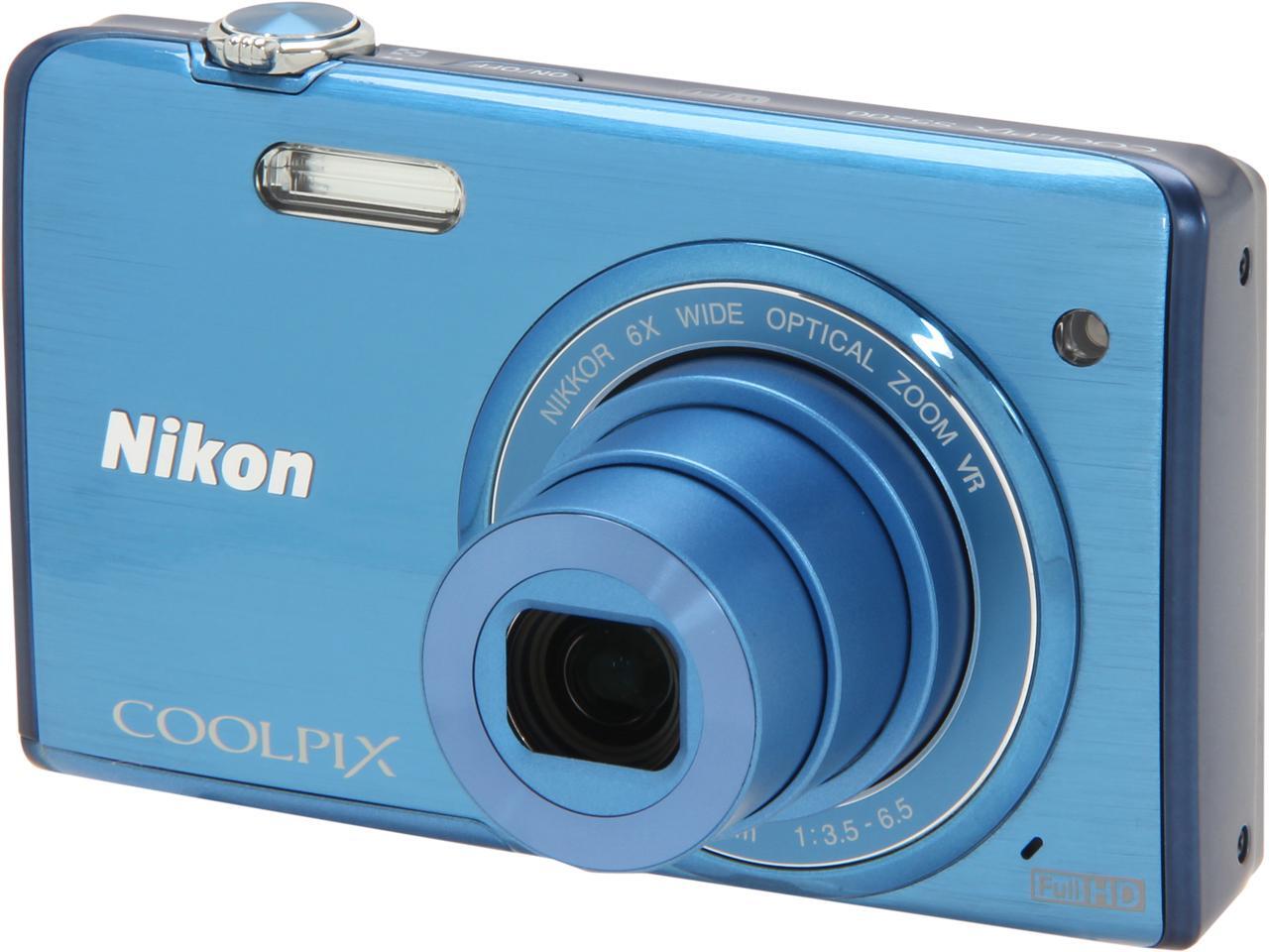 Nikon COOLPIX S5200 Blue 16 MP Wide Angle Digital Camera