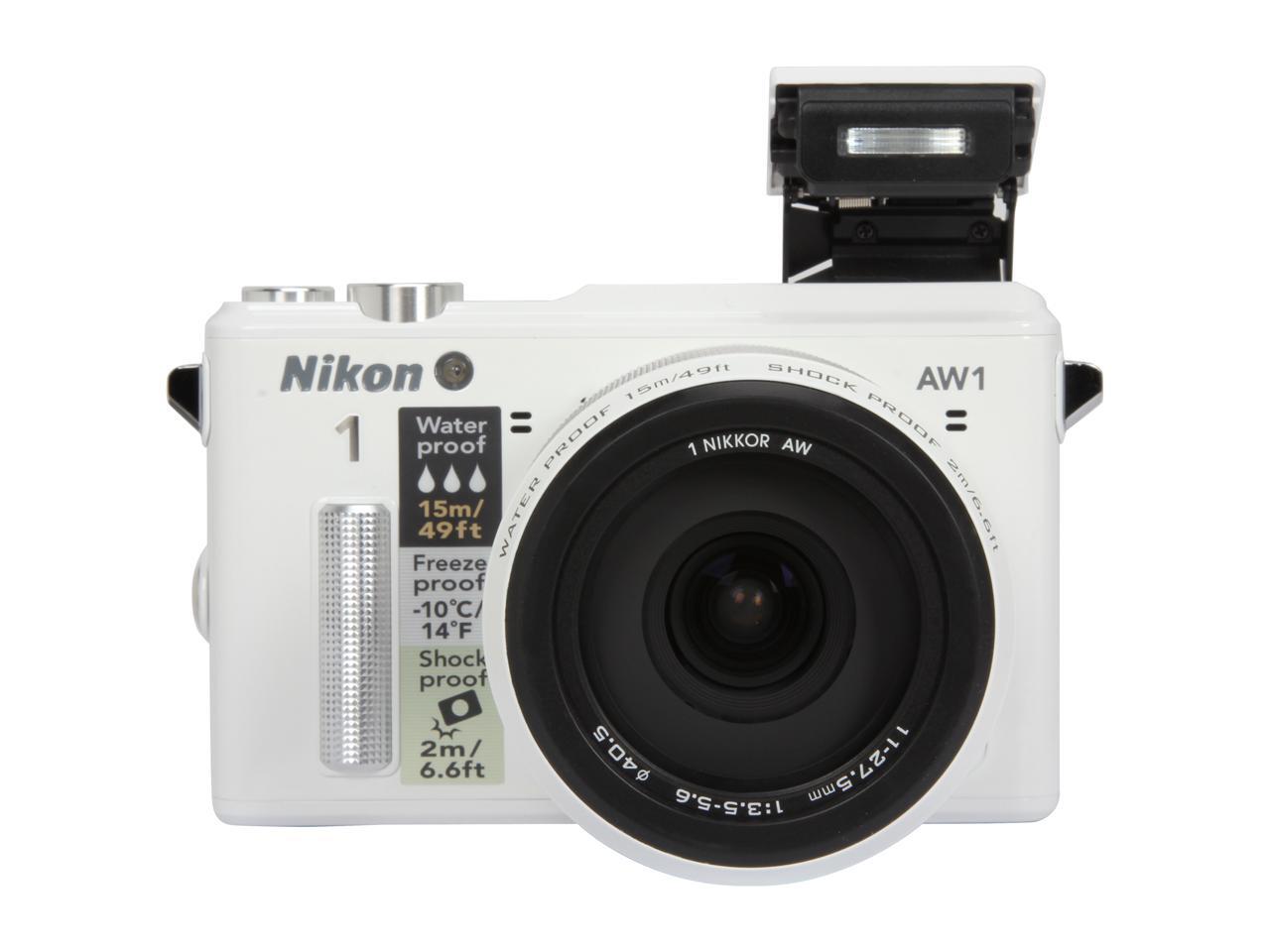 Nikon 1 AW1 27669 White Advanced Camera with 1 NIKKOR AW 1127.5mm f/3.55.6 Lens