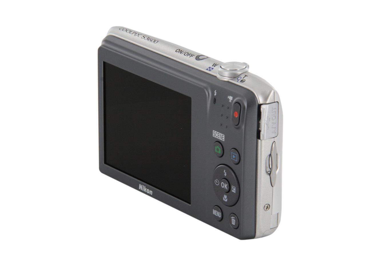 Nikon COOLPIX S3600 Silver 20.1 MP 25mm Wide Angle Digital Camera 