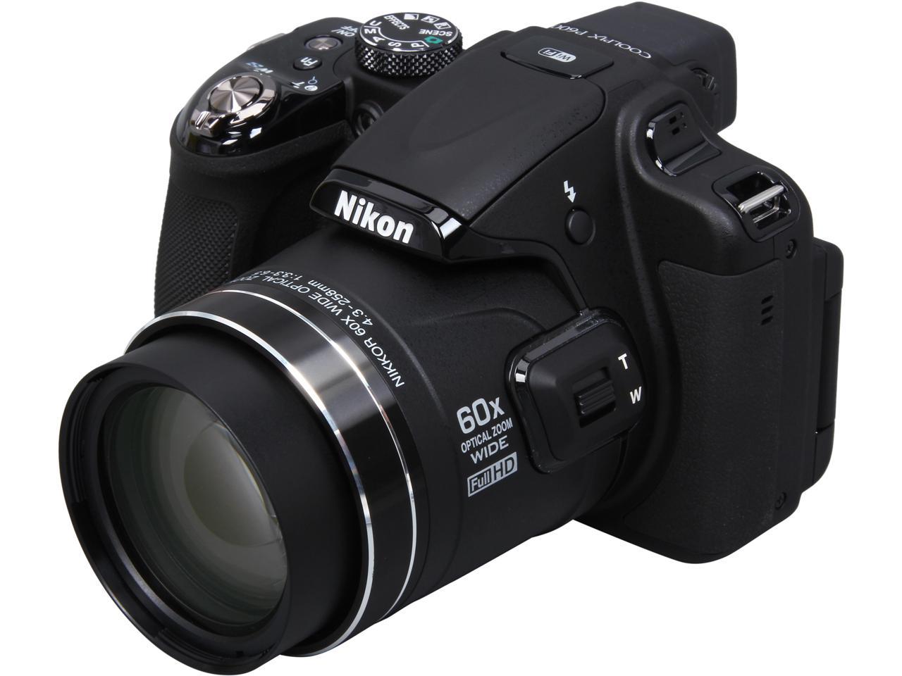 Nikon COOLPIX P600 Black 16.1 MP 24mm Wide Angle Digital Camera HDTV ...