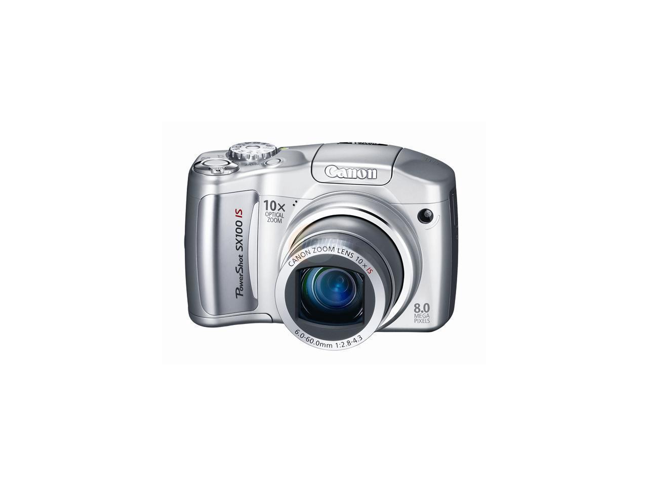 Canon PowerShot SX100 IS Silver 8.0 MP Digital Camera - Newegg.com