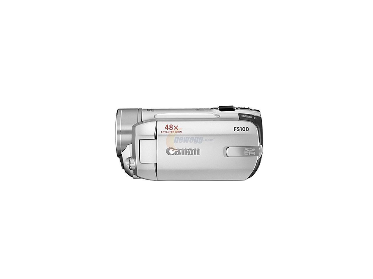 Canon FS100 Moonstone Silver 2.7"123K LCD 37X Optical Zoom Flash Memory