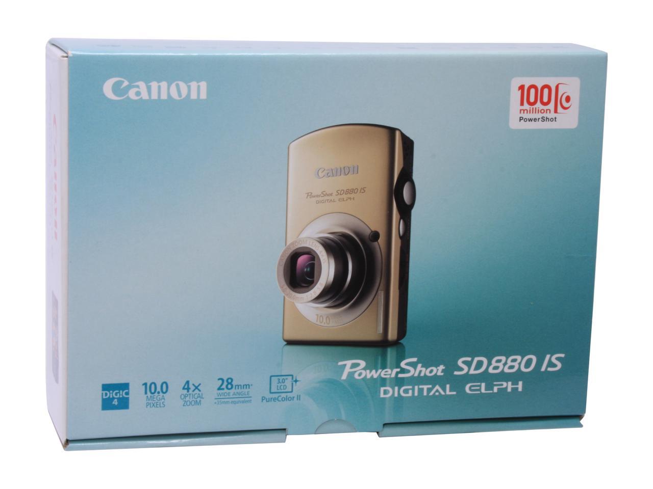 Canon PowerShot SD880 IS Gold 10 MP 28mm Wide Angle Digital Camera