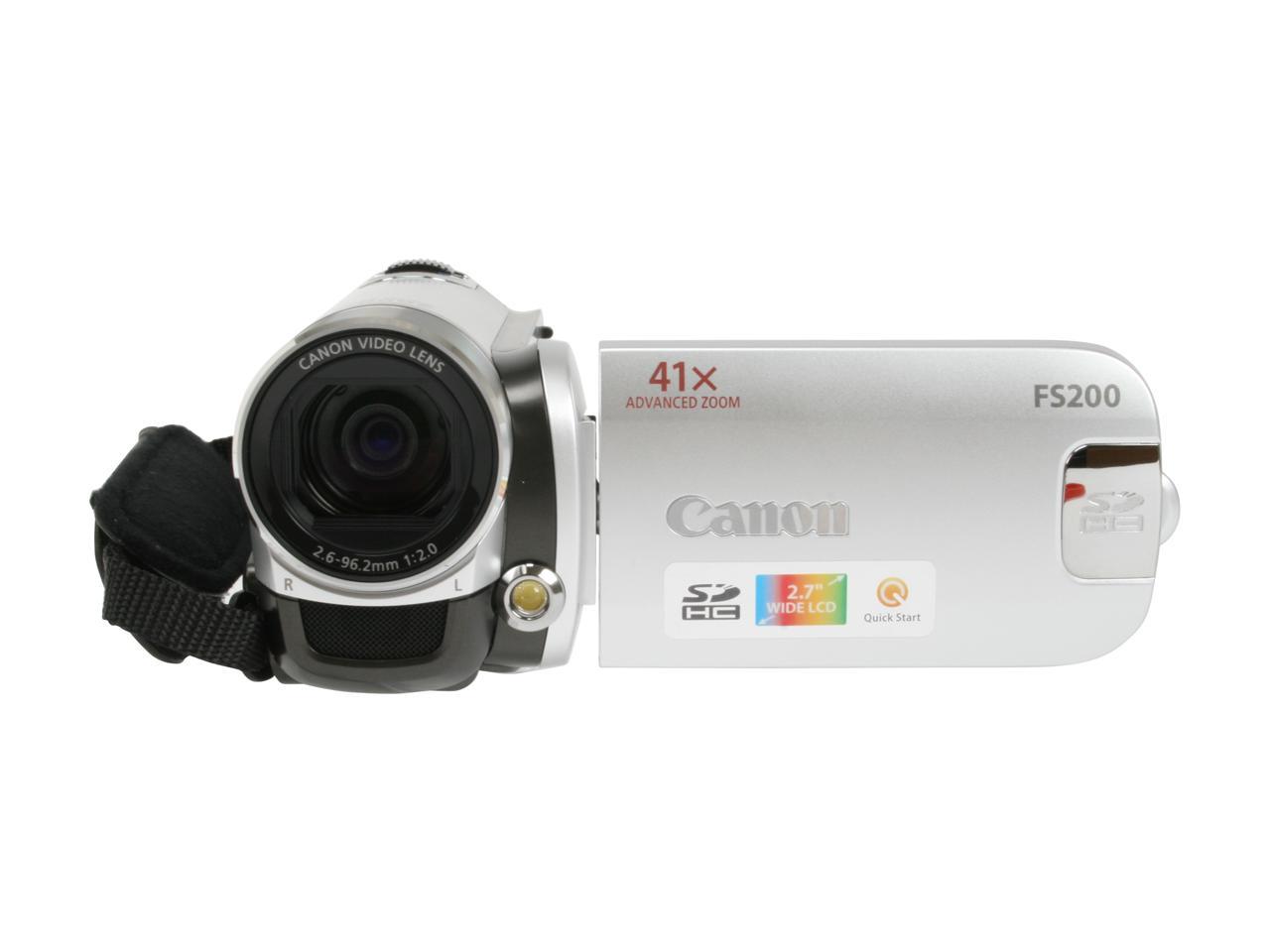 Canon FS200 Misty Silver 1/6" CCD 2.7" 123K 37X Optical Zoom Flash