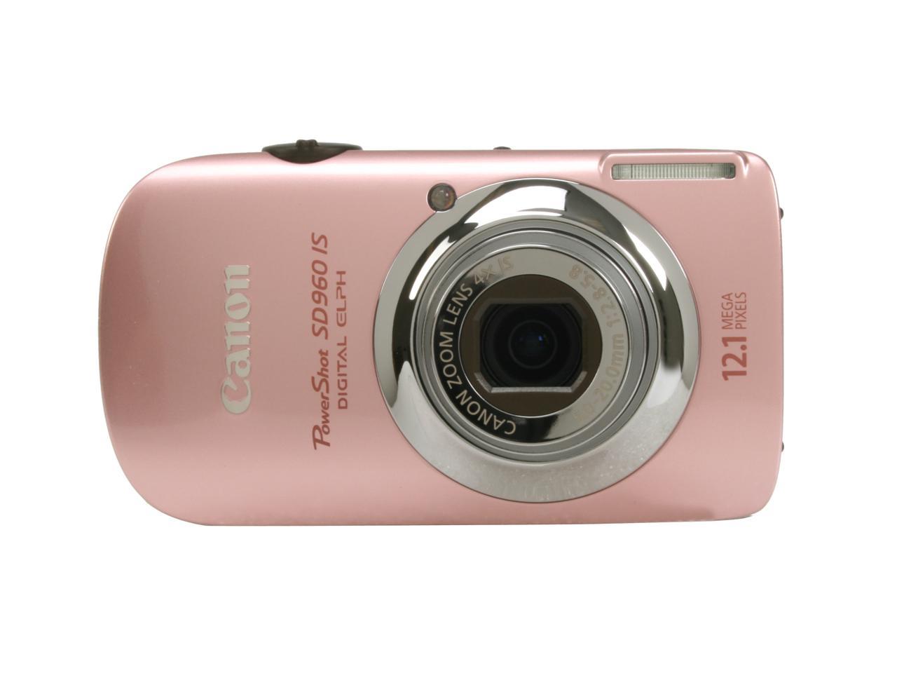 Canon PowerShot SD960 IS Pink 12.1 MP 28mm Wide Angle Digital Camera