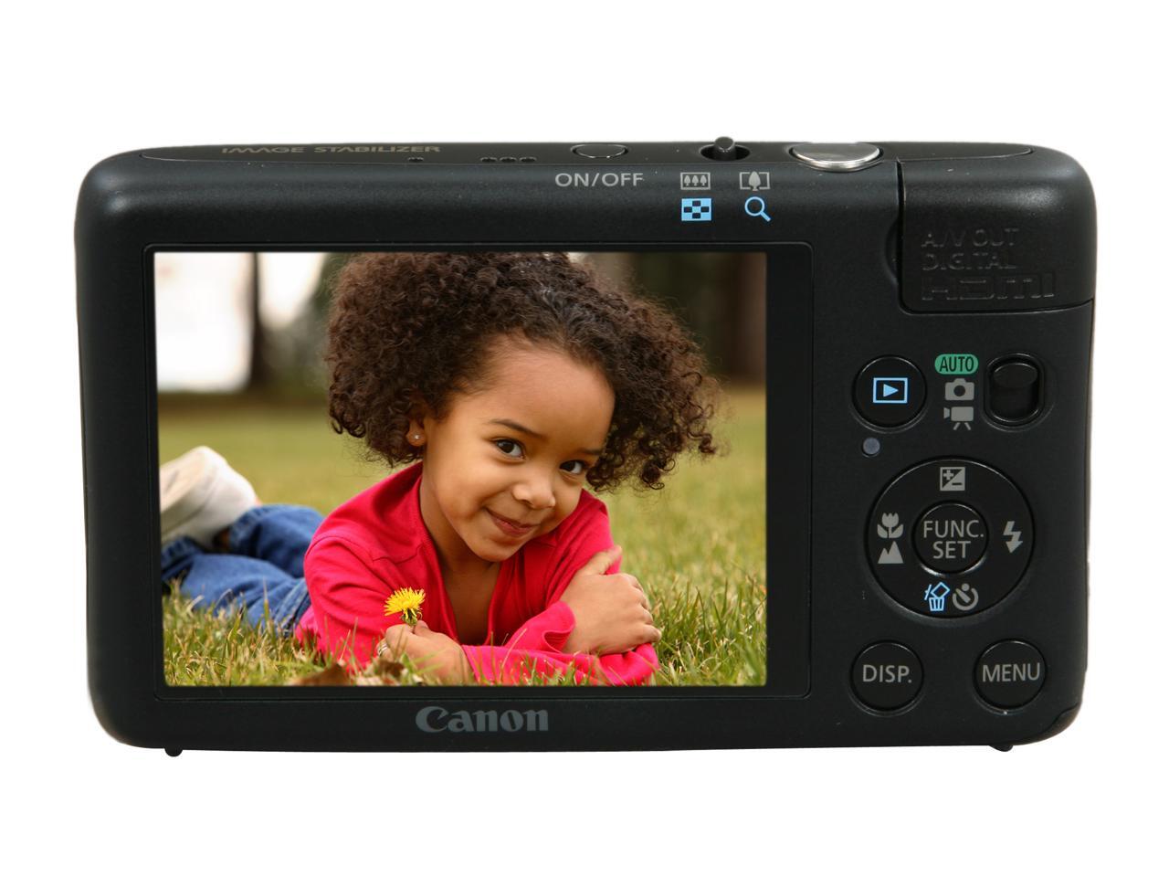 Canon PowerShot SD1400 IS Black 14.1 MP 28mm Wide Angle Digital Camera