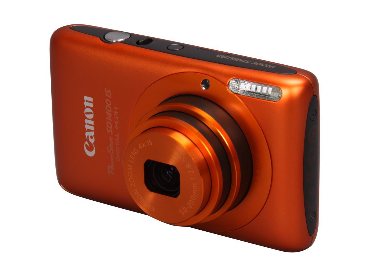 Canon PowerShot SD1400 IS Orange 14.1 MP 28mm Wide Angle Digital Camera