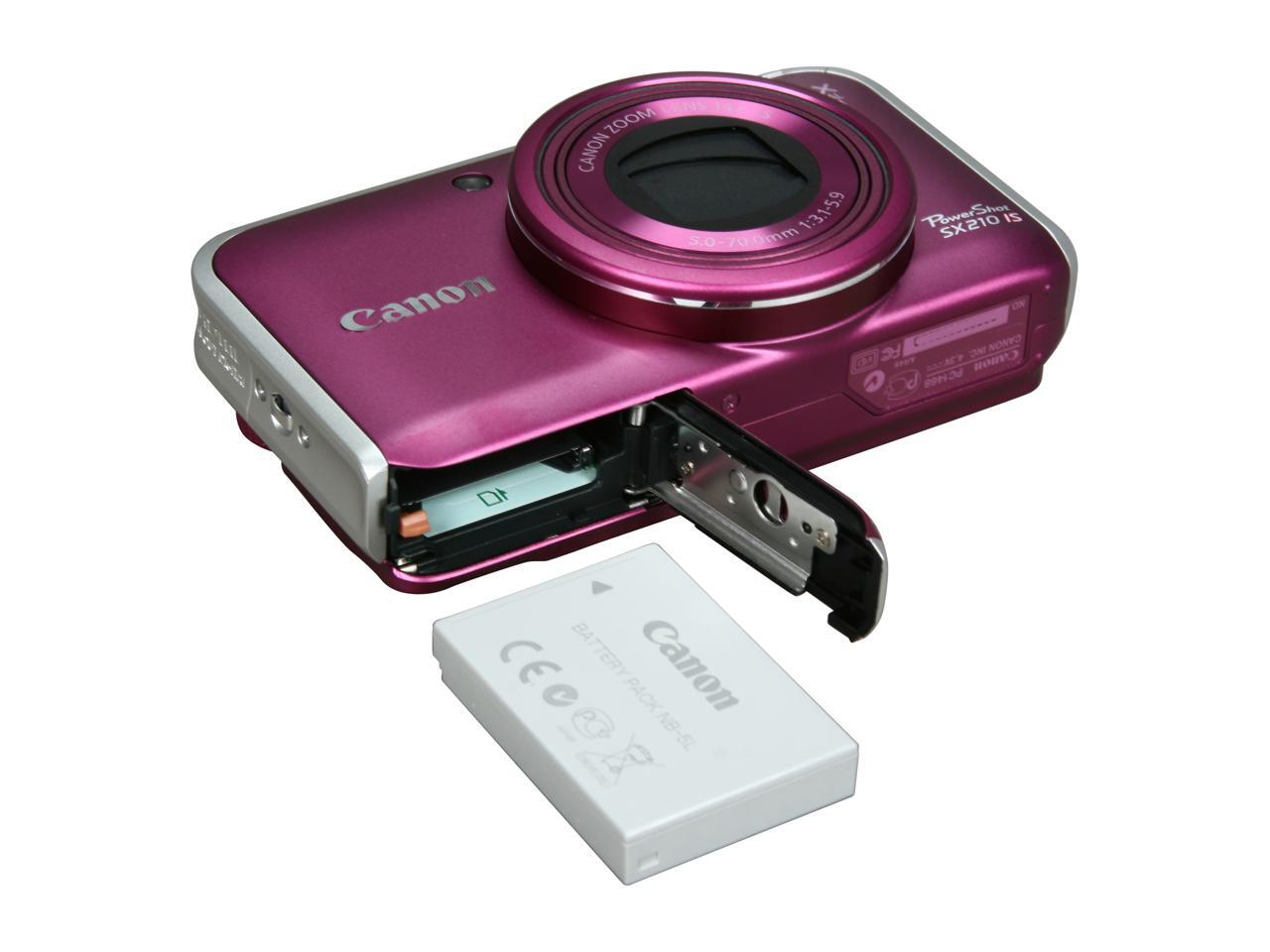Canon PowerShot SX210 IS Purple 14.1 MP 28mm Wide Angle Digital Camera ...