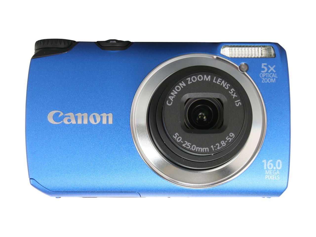 Canon A3300 IS Blue 16.0 MP 28mm Wide Angle Digital Camera