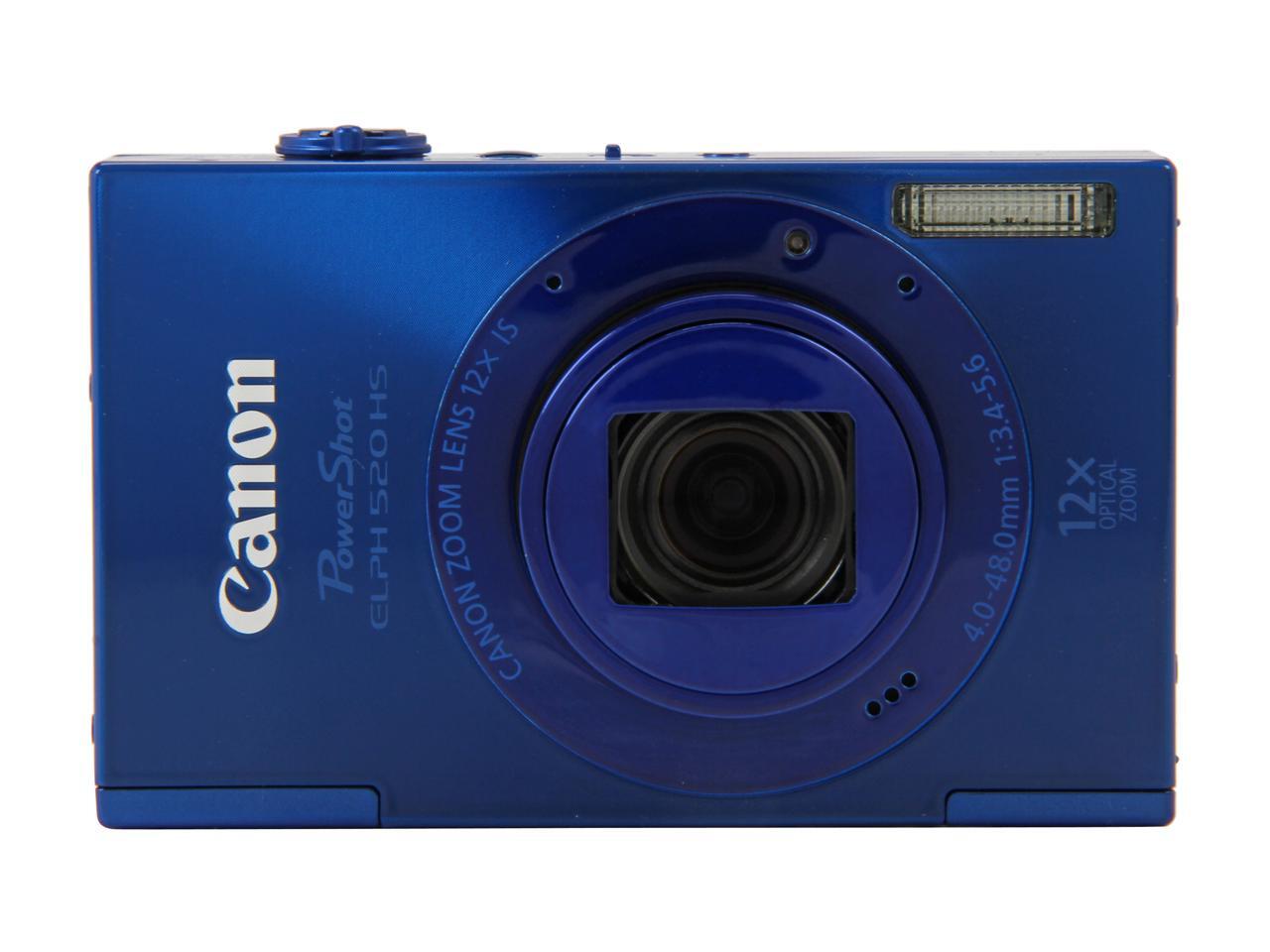 Canon ELPH 520 HS Blue 10.1 MP 28mm Wide Angle Digital Camera HDTV