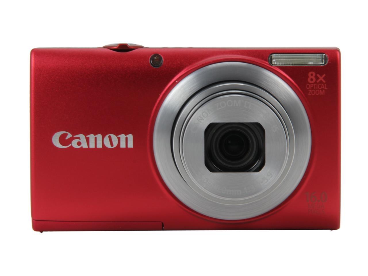 Canon PowerShot A4000 IS Red 16.0 MP 28mm Wide Angle Digital Camera ...