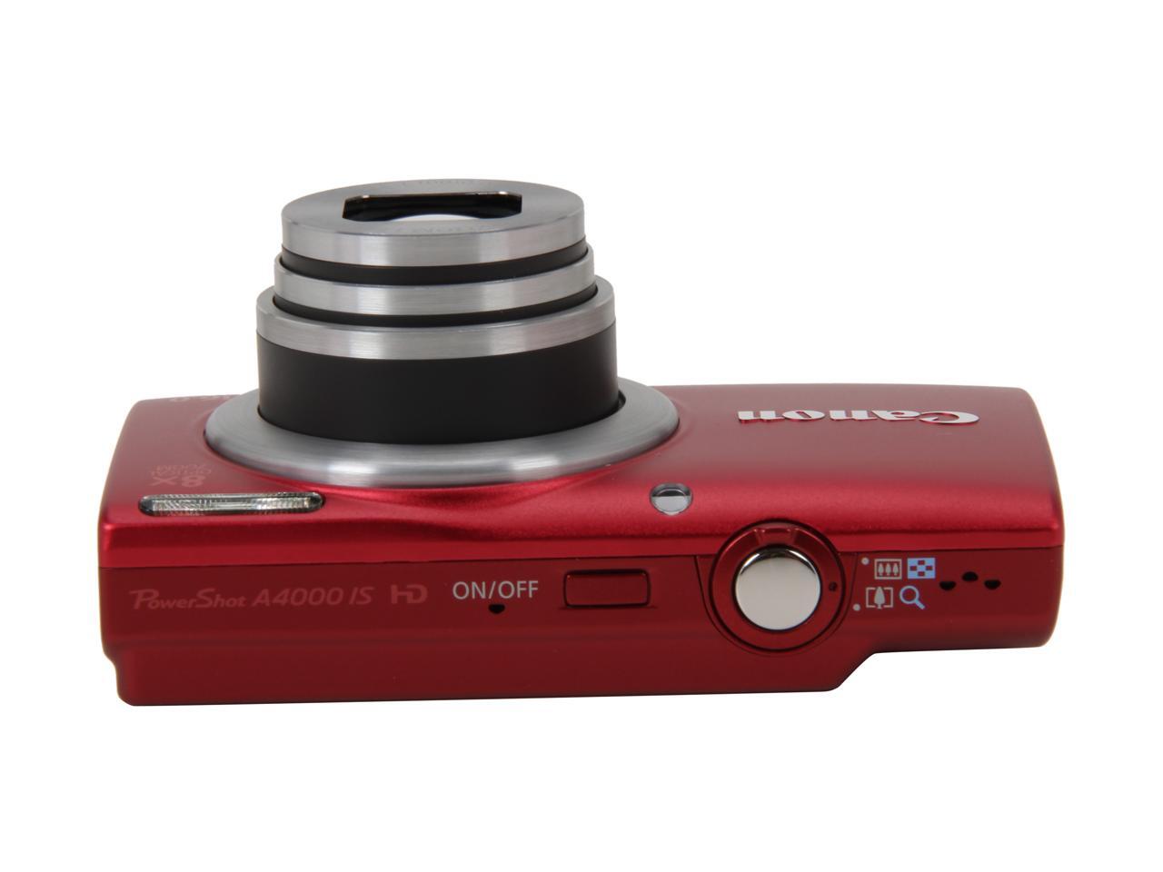Canon PowerShot A4000 IS Red 16.0 MP 28mm Wide Angle Digital Camera