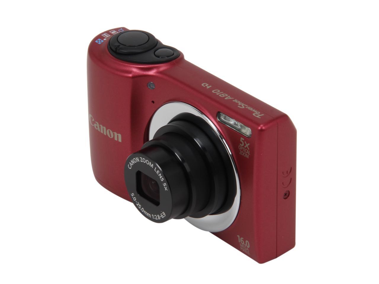 Canon PowerShot A810 Red 16 MP 28mm Wide Angle Digital Camera