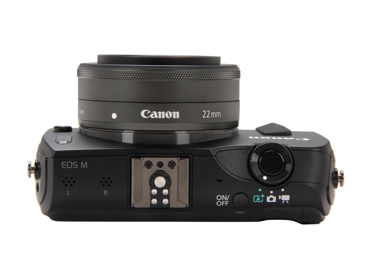Canon EOS M Black 18 MP Compact Mirrorless System Camera with EFM 22mm