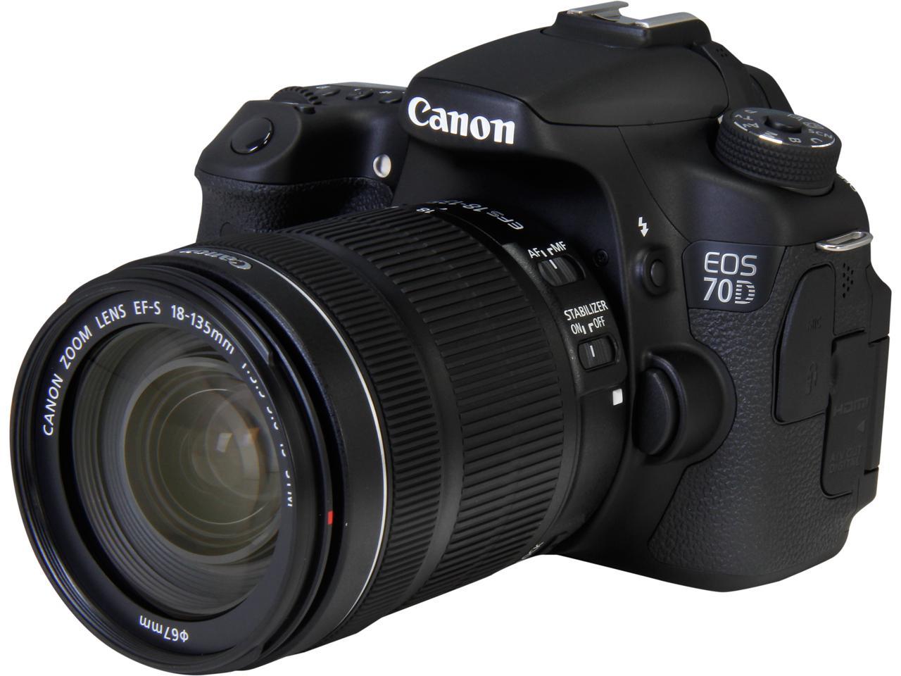 Canon EOS 70D (8469B016) Digital SLR Cameras Black Digital SLR Camera ...