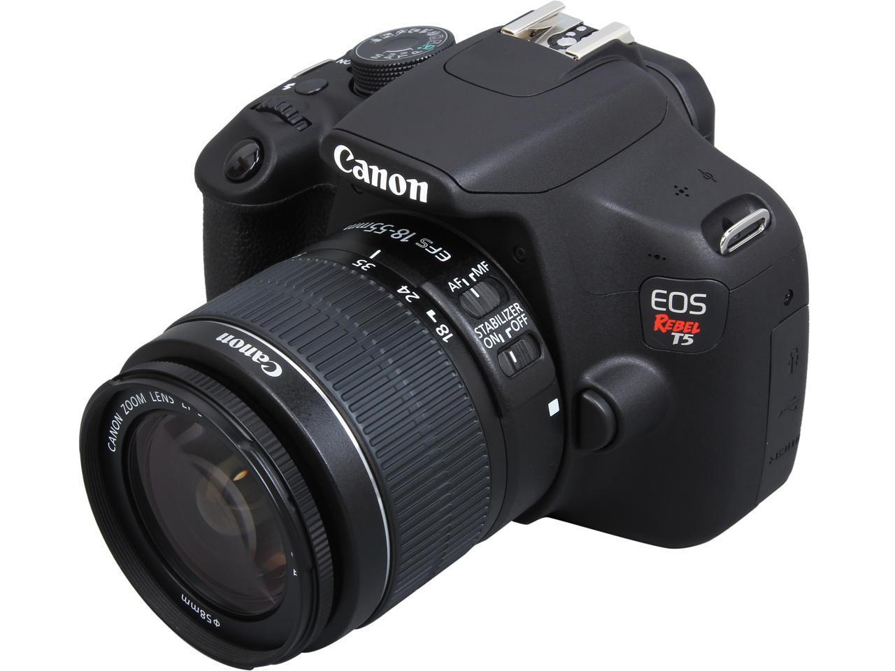 Canon Rebel T5 9126B003 Black Digital SLR Camera w/ EFS 1855mm IS II Lens