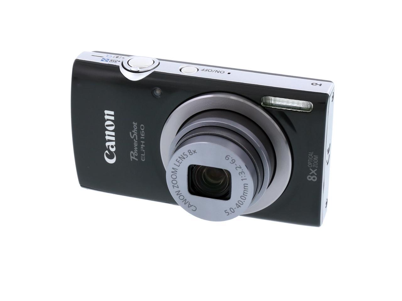 Canon PowerShot ELPH 160 Black 20.0 MP 28mm Wide Angle Digital Camera ...