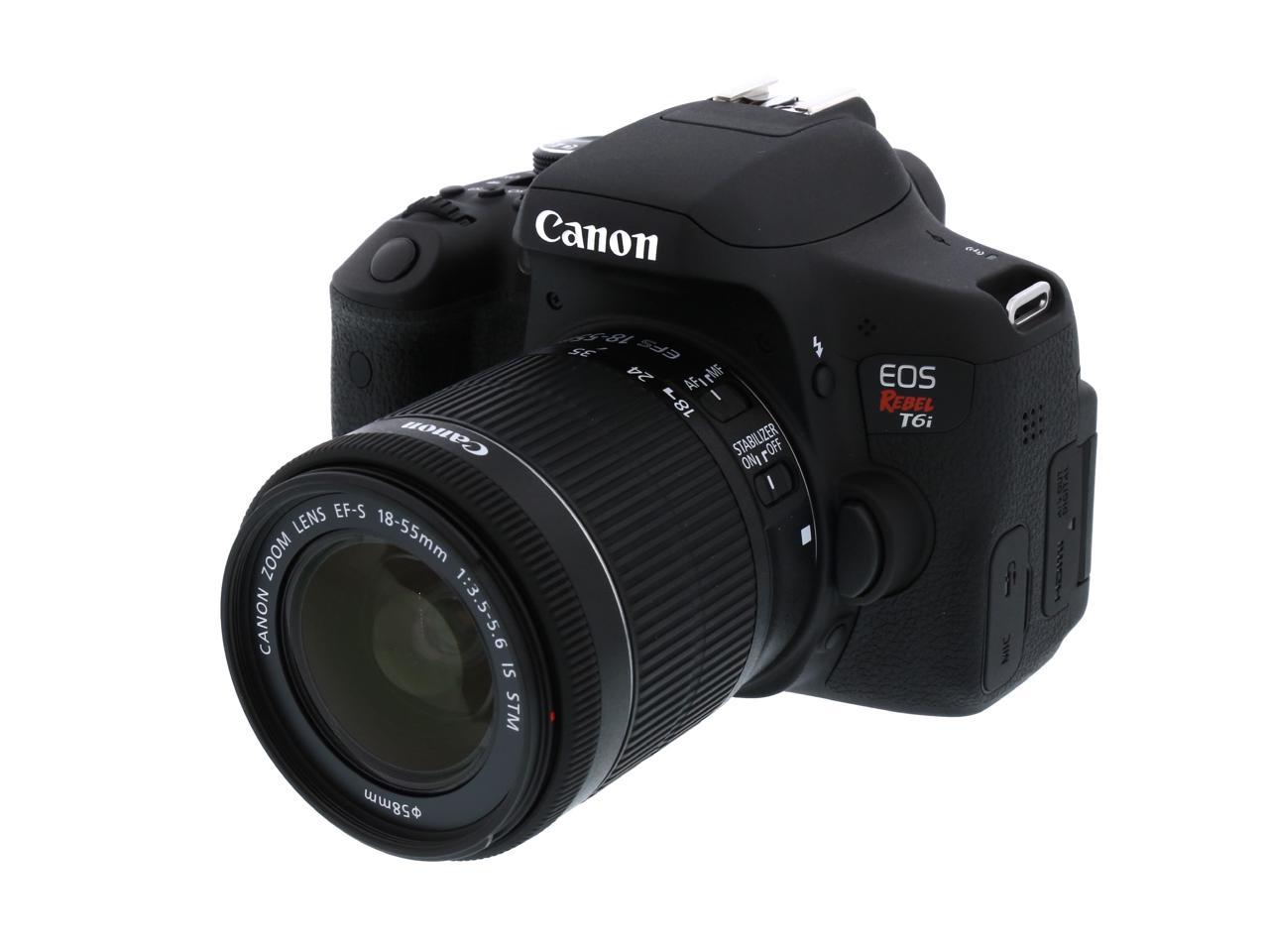 Canon EOS Rebel T6i 0591C003 Black Digital SLR Camera with EF 