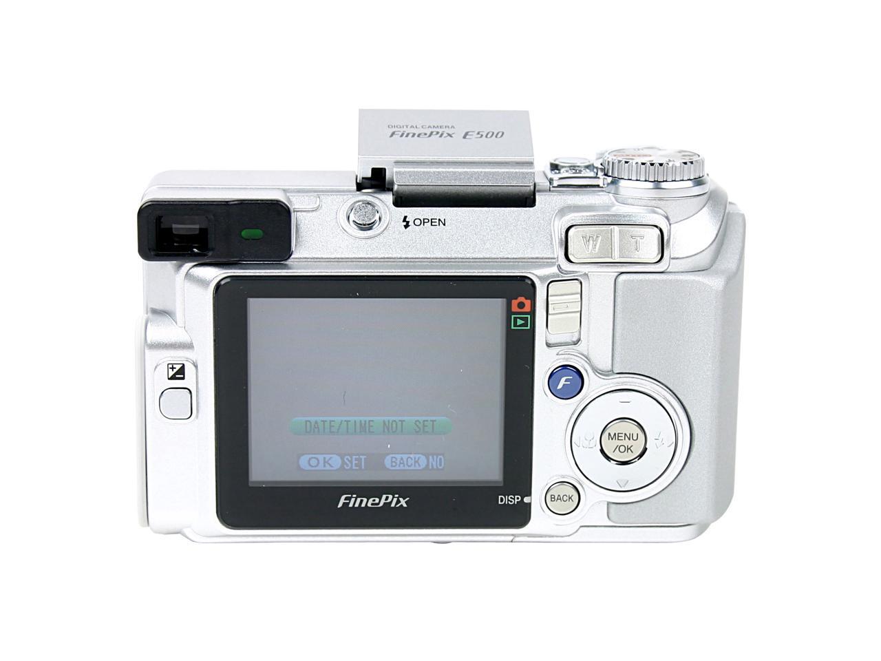 FUJIFILM FinePix E500 Silver 4.1MP 28mm Wide Angle Digital Camera