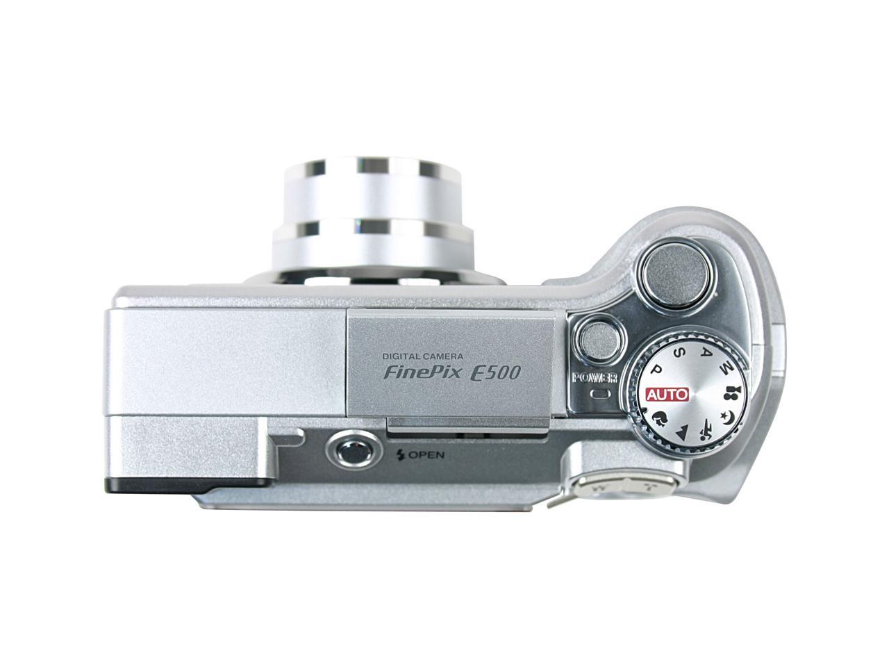 FUJIFILM FinePix E500 Silver 4.1MP 28mm Wide Angle Digital Camera