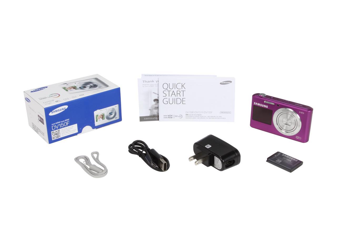 SAMSUNG DV150F Purple 16.2MP Digital Camera HDTV Output