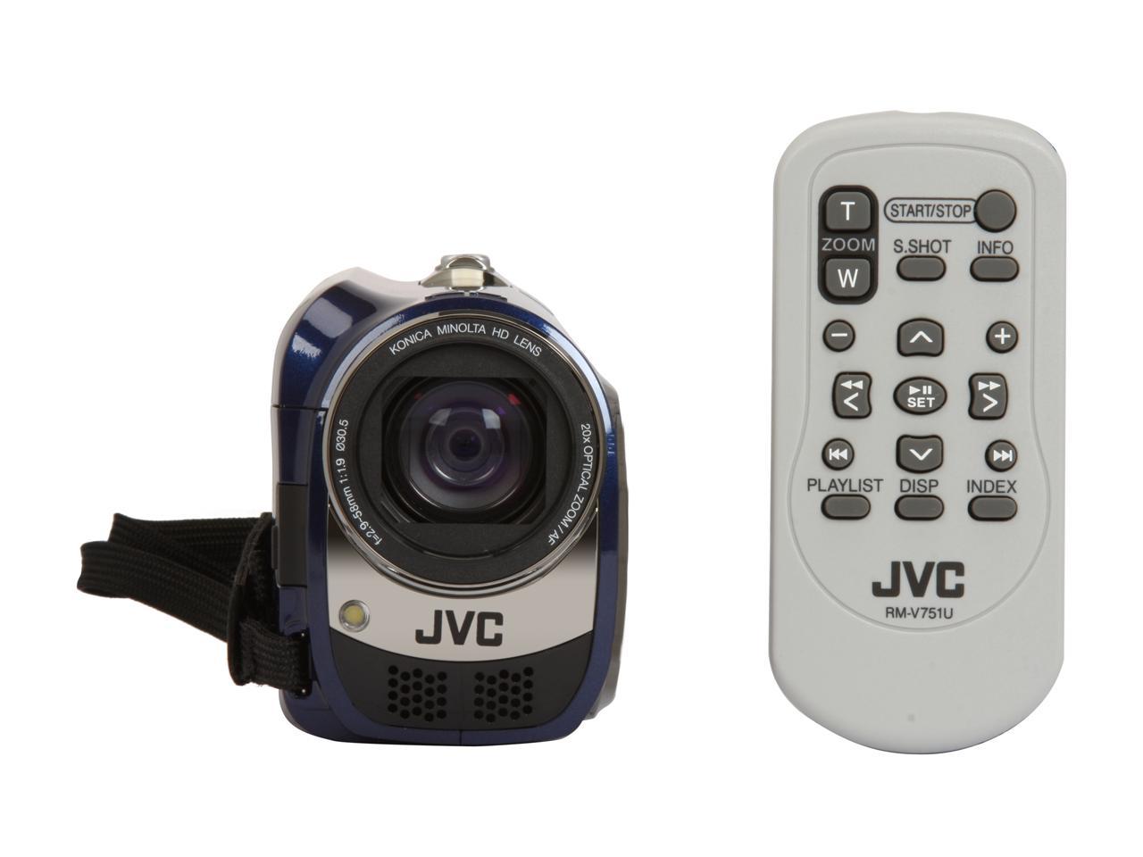 JVC Everio GZ-HD300 Blue 1/4.1" 3.05 MP CMOS 2.7" 123K 20X Optical Zoom