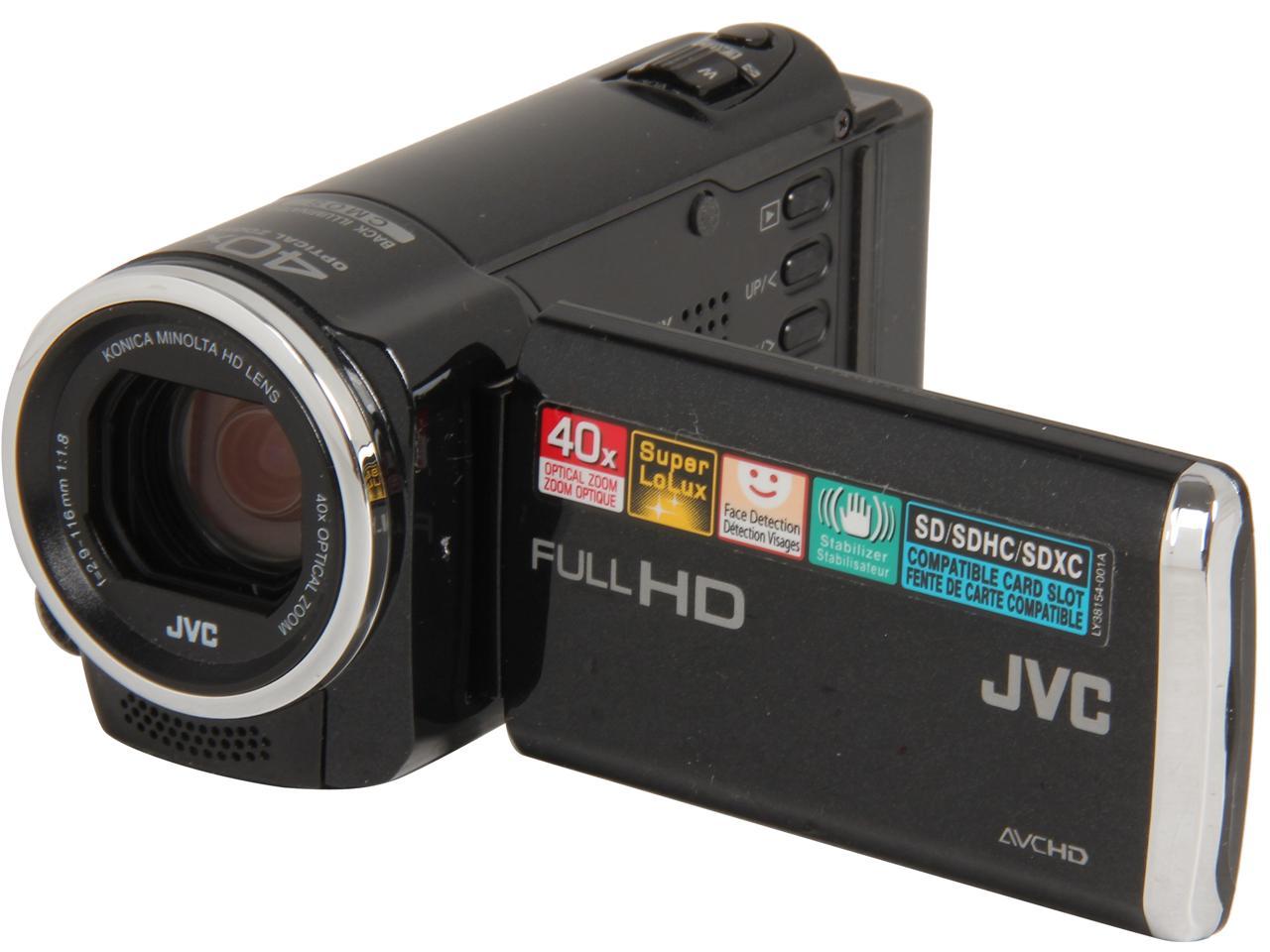 Refurbished: JVC GZ-E10 Black Full HD HDD/Flash Memory Camcorder