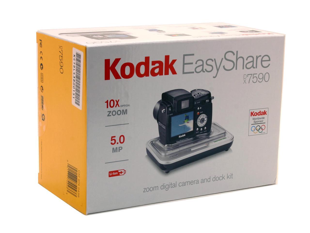 Open Box: Kodak EasyShare DX7590 (8742439) Black 5.0MP Digital Camera w ...