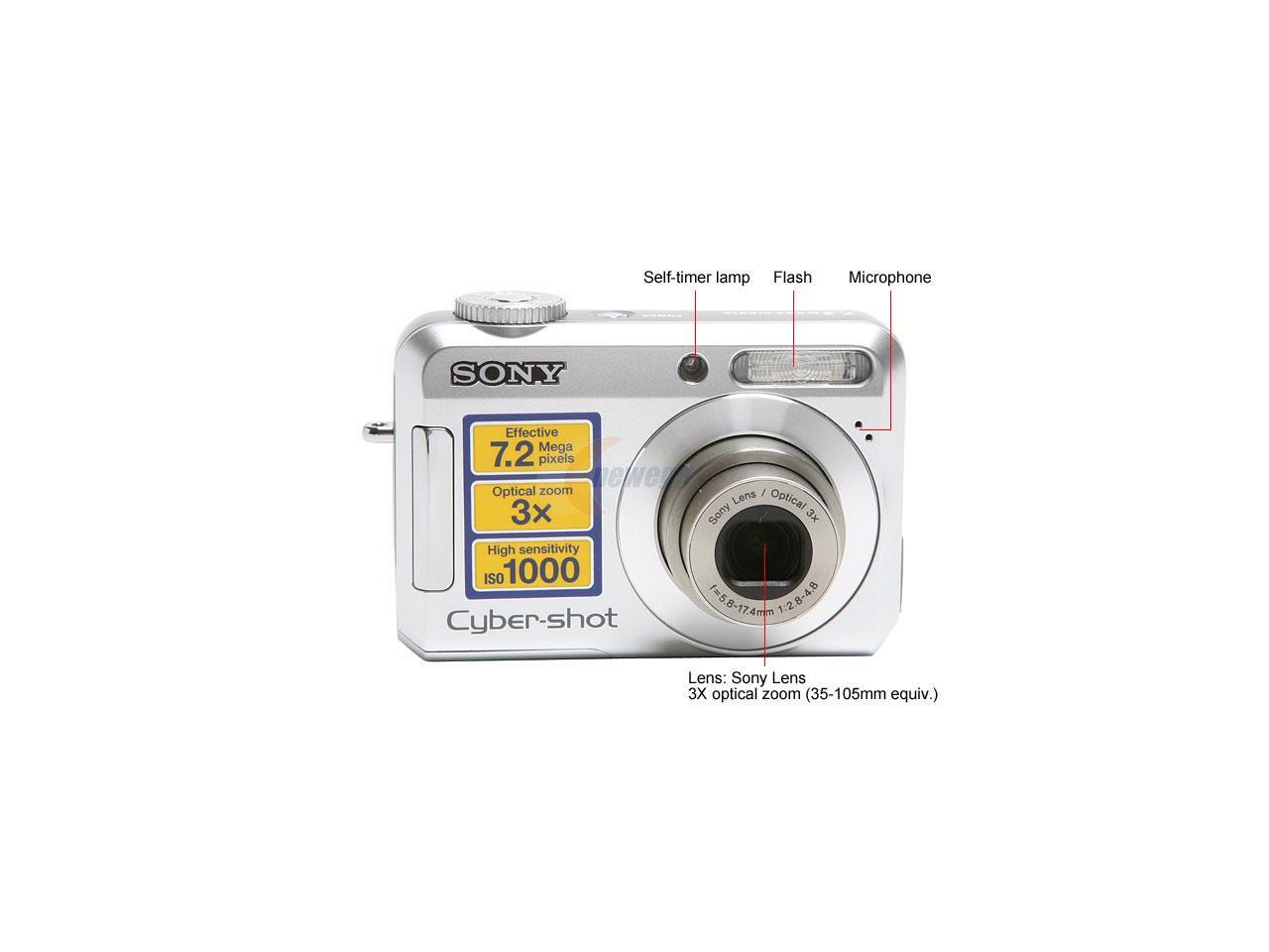 SONY Cybershot DSCS650 Silver 7.2 MP Digital Camera