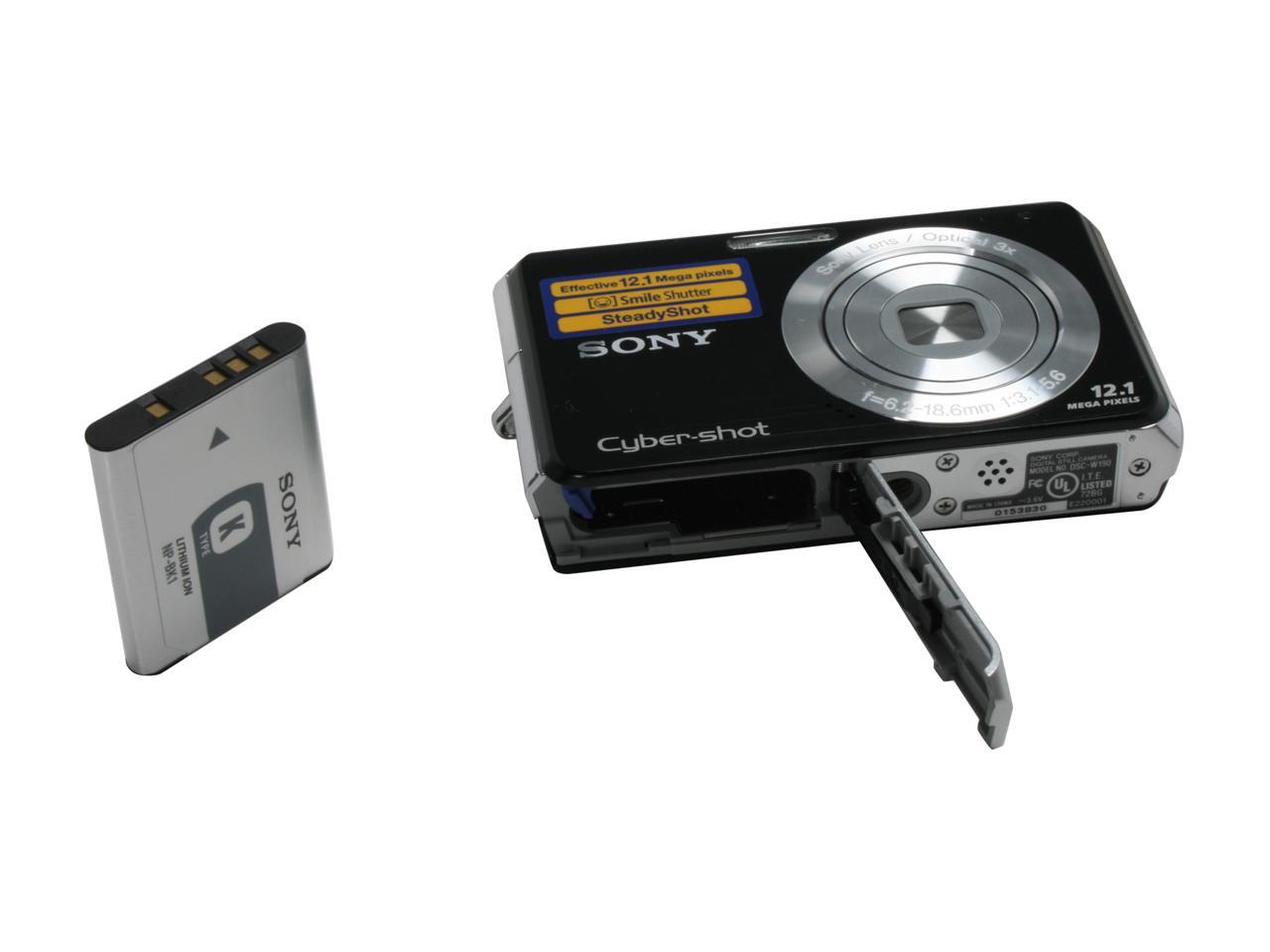 SONY Cybershot DSCW190 Black 12.1 MP Digital Camera