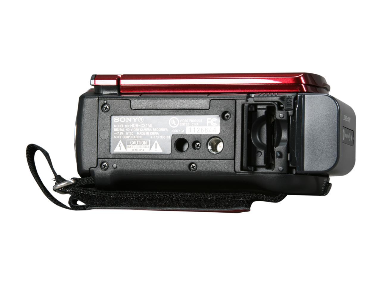 Open Box SONY HDRCX150 Red 16GB HD Handycam Camcorder