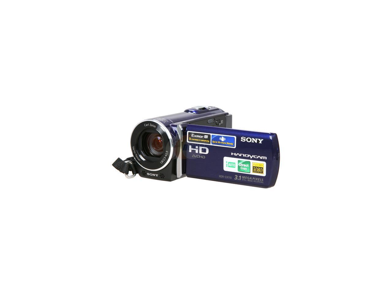 SONY HDRCX110 Blue 1/4" "Exmor R" CMOS 2.7" 230K LCD 25X Optical Zoom