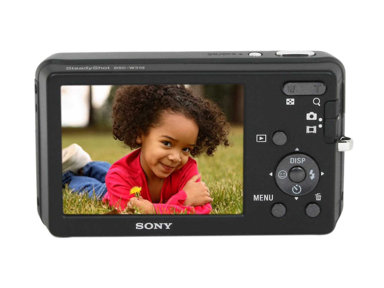 SONY Cybershot DSCW310 Black 12.1 MP 28mm Wide Angle Digital Camera